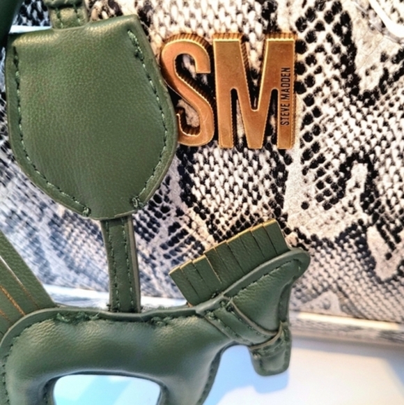 Steve Madden Snakeskin Satchel / Crossbody Bag – Gold Hardware – New w/ Tags - Picture 2 of 6